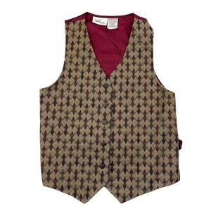 VTG Worthington‎ Burgundy Vest MEDIUM | Square Design | NWT Retro 90s Y2K USA